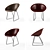 Sleek Leather Armchair 3D model small image 2