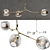 Gilded Glass Bubble Chandelier 3D model small image 1