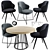 Modern Round Table Dining Set 3D model small image 1