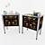 Vintage Jansen Mirror & Eglomise Nightstands 3D model small image 1