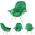 Vintage Elegance: 1950s Emerald Green Velvet Armchair 3D model small image 1