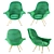 Vintage Elegance: 1950s Emerald Green Velvet Armchair 3D model small image 2