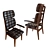 Chloe Chairs: Modern-Elegance in 2 Pieces 3D model small image 2