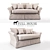 Elegant Belgian 2-Seater Sofa 3D model small image 1