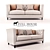 Milton Ivory Sofa: Stylish Textile and Solid Wood 3D model small image 1