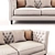 Milton Ivory Sofa: Stylish Textile and Solid Wood 3D model small image 2