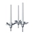 Elegant Stainless Steel Triple Candlestick 3D model small image 1