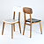 Retro Chic Walnut Dining Chair 3D model small image 1