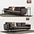 Sleek B&B Italia Sake Sofa 3D model small image 1