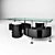 Halmar NINA Glass Top Coffee Table 3D model small image 1