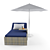 Seascape Chaise Lounge Umbrella 3D model small image 2
