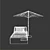 Seascape Chaise Lounge Umbrella 3D model small image 3