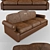 Modern Velvet Sofa 3D model small image 3