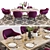Modern Chic Dining Set 3D model small image 1