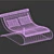 Seascape Double Wicker Deckchair 3D model small image 2