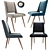 Velvet Mid Century Dining Chair 3D model small image 1