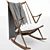 Vintage Rocking Chair with White Cushion 3D model small image 1