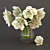 Title: Elegant White Tulip Bouquet in Glass Vase 3D model small image 1