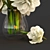 Title: Elegant White Tulip Bouquet in Glass Vase 3D model small image 2