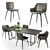 Elegant IKI Chair Set & Frag Bak Table 3D model small image 1