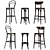 Modern TON Barstool Set 3-Piece 3D model small image 2