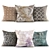 Elegant Embroidered Throw Pillows 3D model small image 1