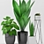 Trendy Green Plant Set 3D model small image 2