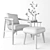 Modern Crosshatch Chair & Ottoman Set 3D model small image 3