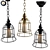 Rustic Cage Pendant: Vintage Kitchen Chandelier 3D model small image 1