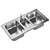 Triple Bowl Kitchen Sink - Stylish & Functional 3D model small image 1