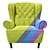 Contemporary Armchair 'Kaya-1' - Sleek Design 3D model small image 1