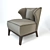 Chic Parisian Accent Chair 3D model small image 1