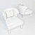 Chic Parisian Accent Chair 3D model small image 3