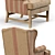 Title: Khaki Linen English Club Chair 3D model small image 2