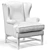 Title: Khaki Linen English Club Chair 3D model small image 3