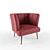 Elegant Velvet Accent Chair 3D model small image 1