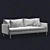 Modern Zen 3-Seater Sofa with Accent Pillows 3D model small image 3