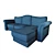 "Sydney" Blue Sofa - Stylish Comfort 3D model small image 2