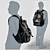 Universal Black Backpack 3D model small image 2