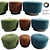 Minotti Jacques Poufs: Sleek and Stylish Seating 3D model small image 1