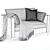 Balthus Loveseat: Luxurious Comfort 3D model small image 2