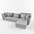 Luxurious Fendi Casa Borromini Sofa 3D model small image 2