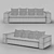 Urban Comfort Sofa 3D model small image 2