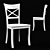 Elegant Vintner Dove Wood Chair 3D model small image 1