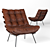 Elegant Rib Fabric Armchair 3D model small image 1