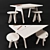 Modern Peekaboo Desk and Chairs 3D model small image 1
