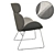 Modern Grey Armchair Montola 3D model small image 2