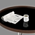 Walnut Glass Chrome Couch Table 3D model small image 2