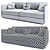 Gamma Alfred Leather Sofa 3D model small image 2