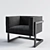 Elegant Eichholtz Mendoza Chair: Black Velvet Lux 3D model small image 2